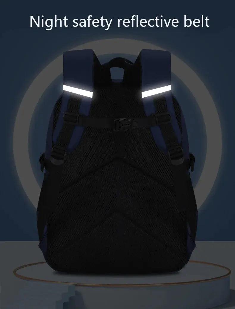 Reflective Belt for night safety of the AstroVoyager Waterproof Backpack for boys in school age of 7-13 - myHelestia