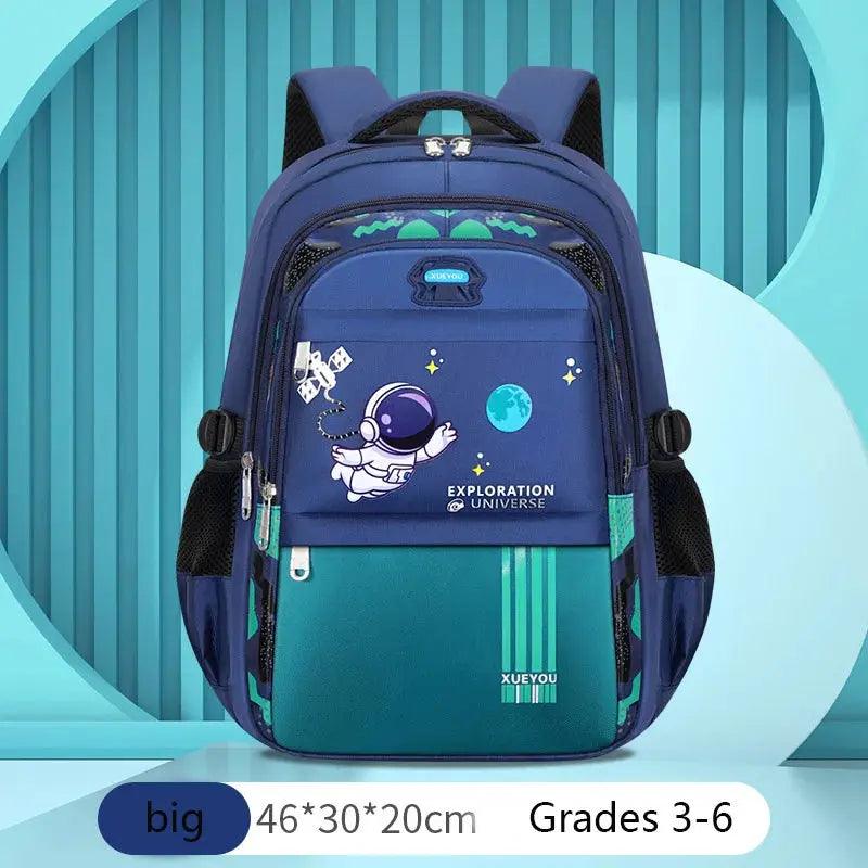 CosmoVoyager Aqua model of the AstroVoyager Waterproof Backpack for boys in school age of 7-13 - myHelestia