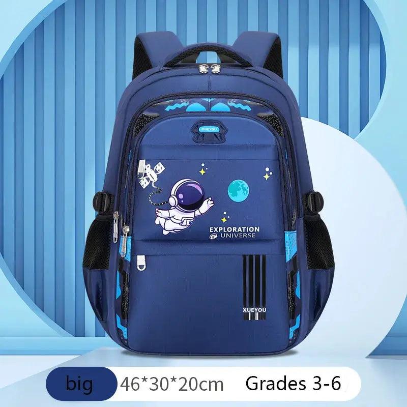 DeepSpace Adventurer model of the AstroVoyager Waterproof Backpack for boys in school age of 7-13 - myHelestia