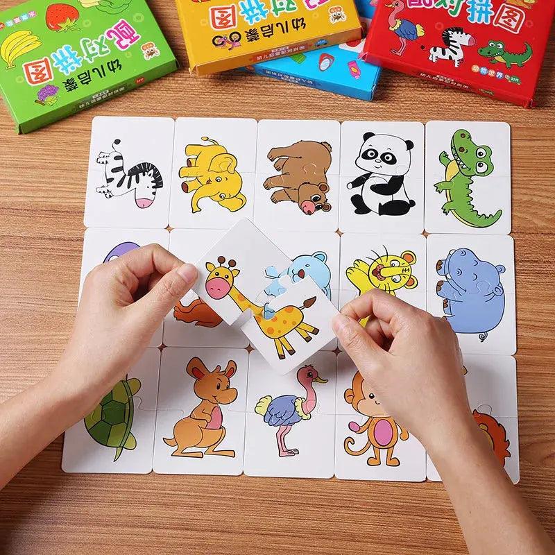 Brainy Buddies: 32 Pack Montessori Match & Learn Cards My Helestia