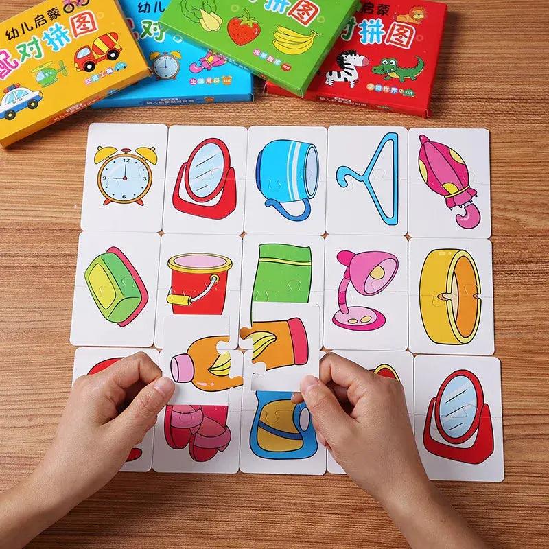 Brainy Buddies: 32 Pack Montessori Match & Learn Cards My Helestia