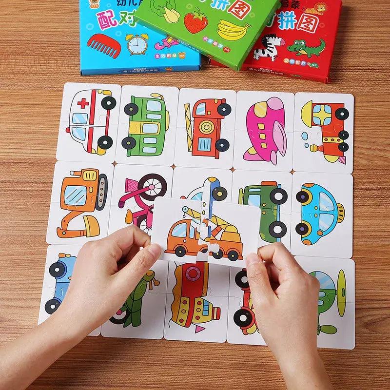 Brainy Buddies: 32 Pack Montessori Match & Learn Cards My Helestia
