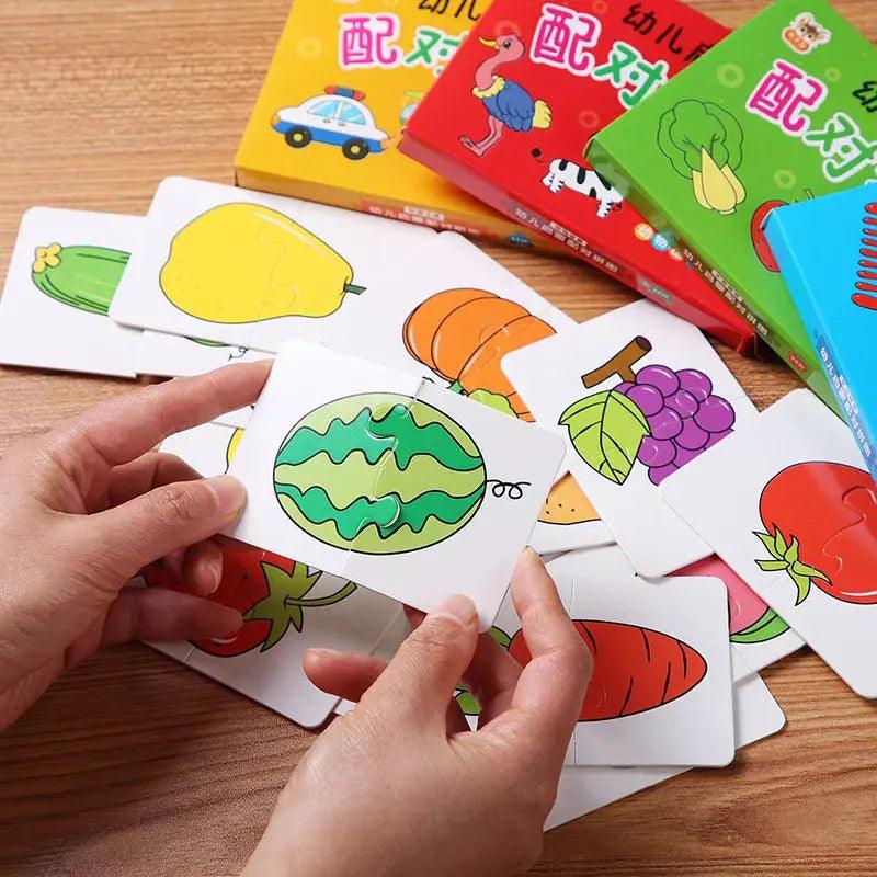 Brainy Buddies: 32 Pack Montessori Match & Learn Cards My Helestia