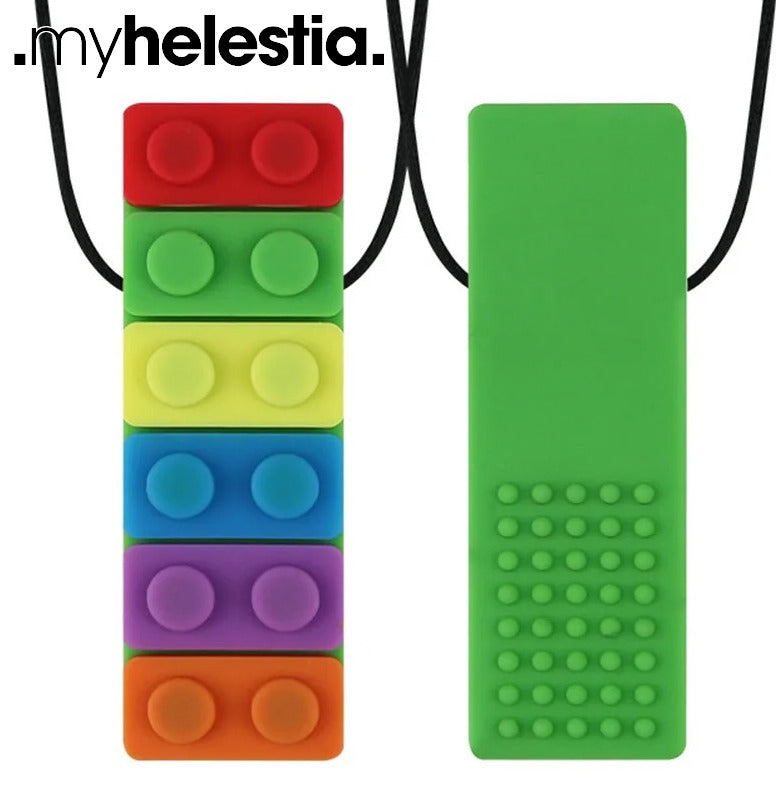 Rainbow Chewy Sensory Necklace green variant