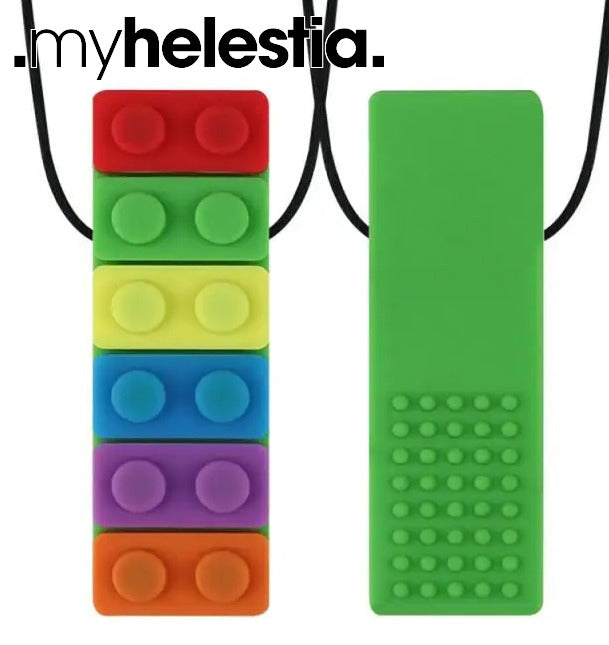 Rainbow Chewy Sensory Necklace green