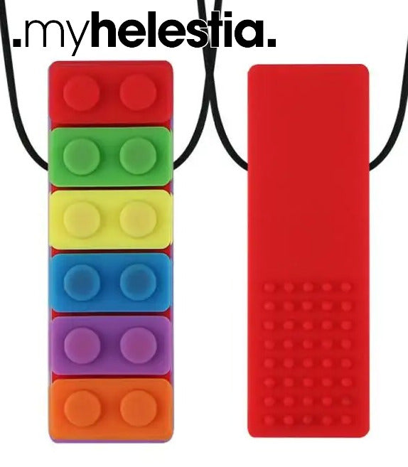 Rainbow Chewy Sensory Necklace red