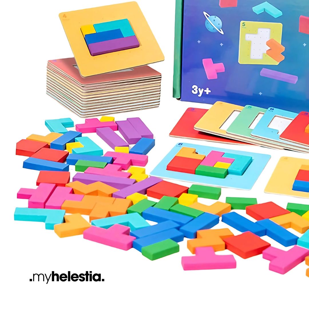 Colorful Tangram Challenge close up