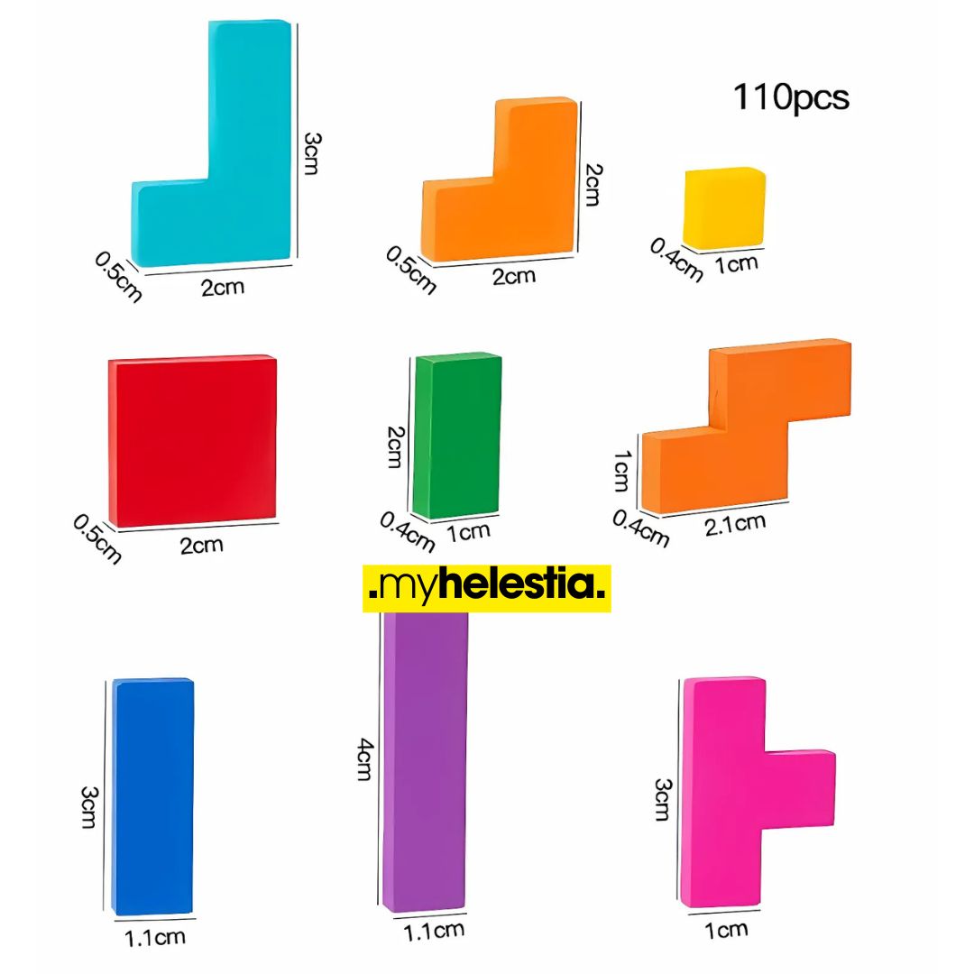 Colorful Tangram Challenge pieces