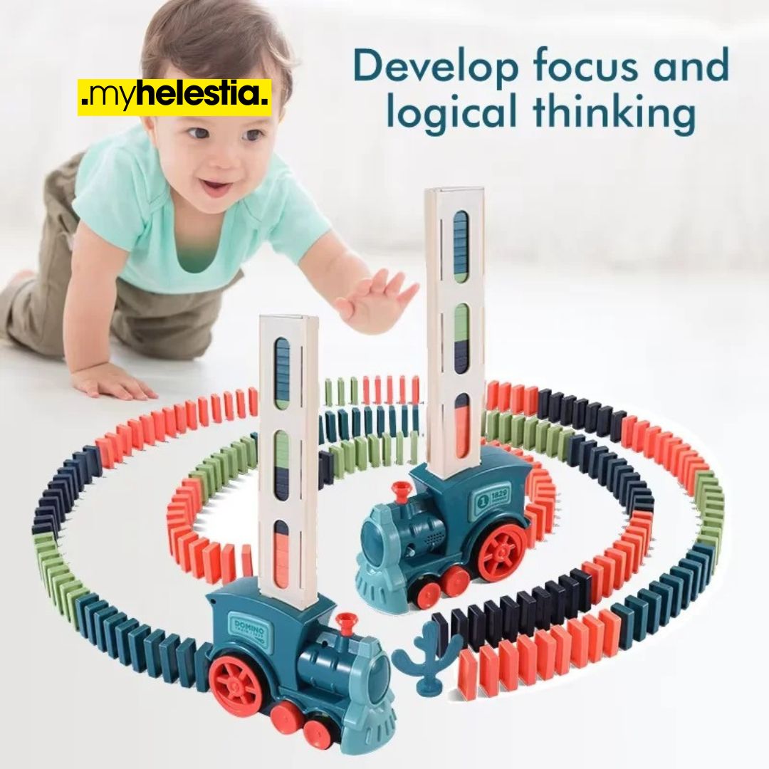 child with Domino Laying Express