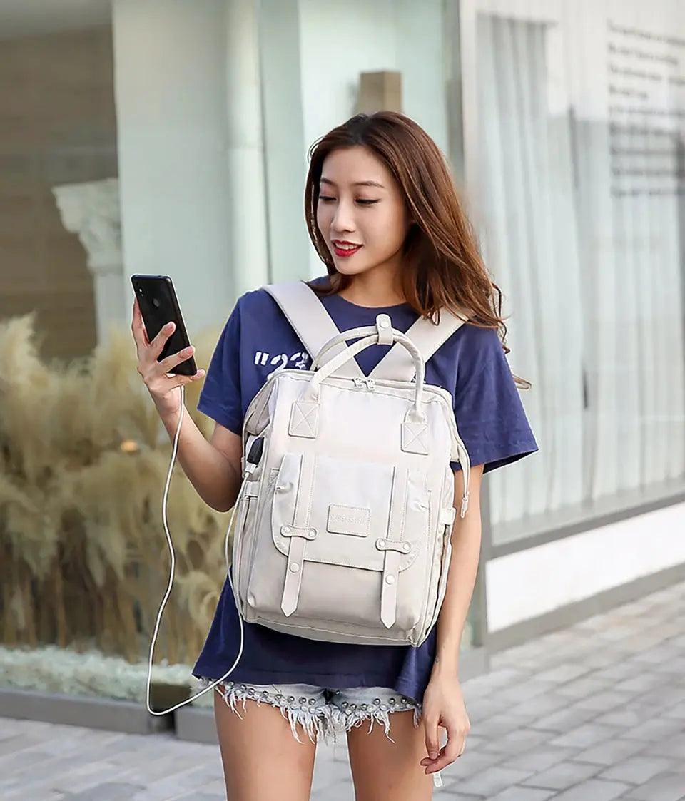 Dual-Layer Waterproof Maternity Backpack with USB My Helestia