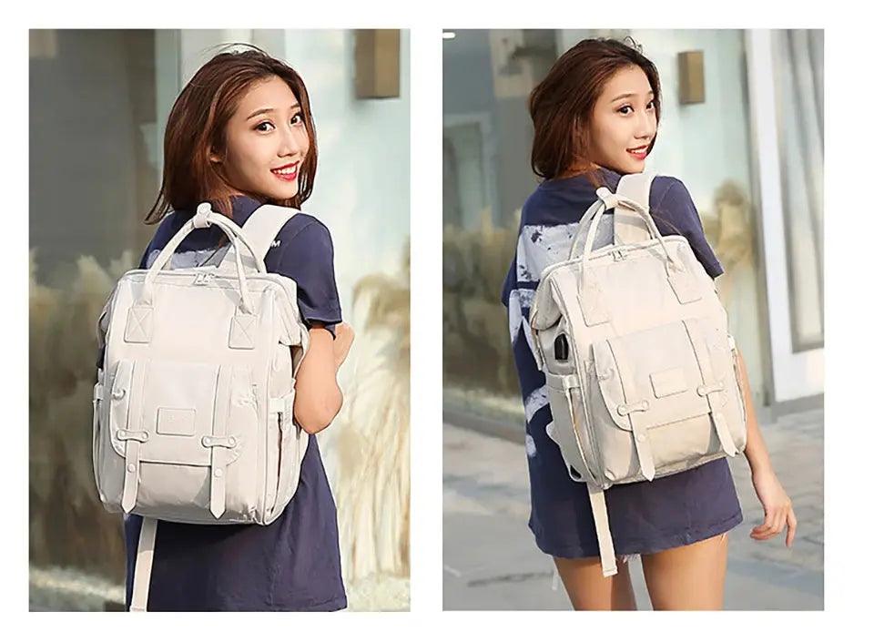 Dual-Layer Waterproof Maternity Backpack with USB My Helestia