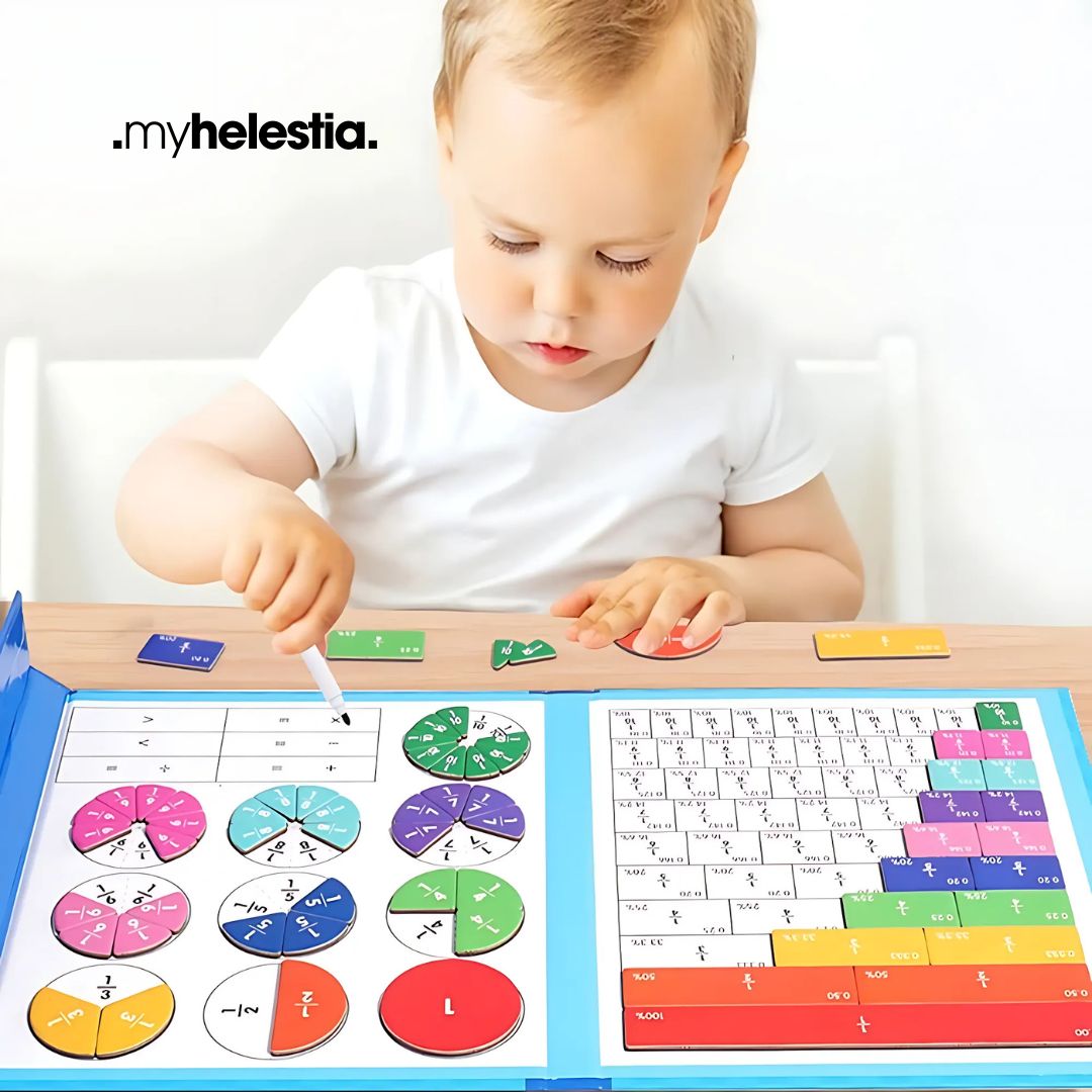 child playing with Fraction Explorer Kit