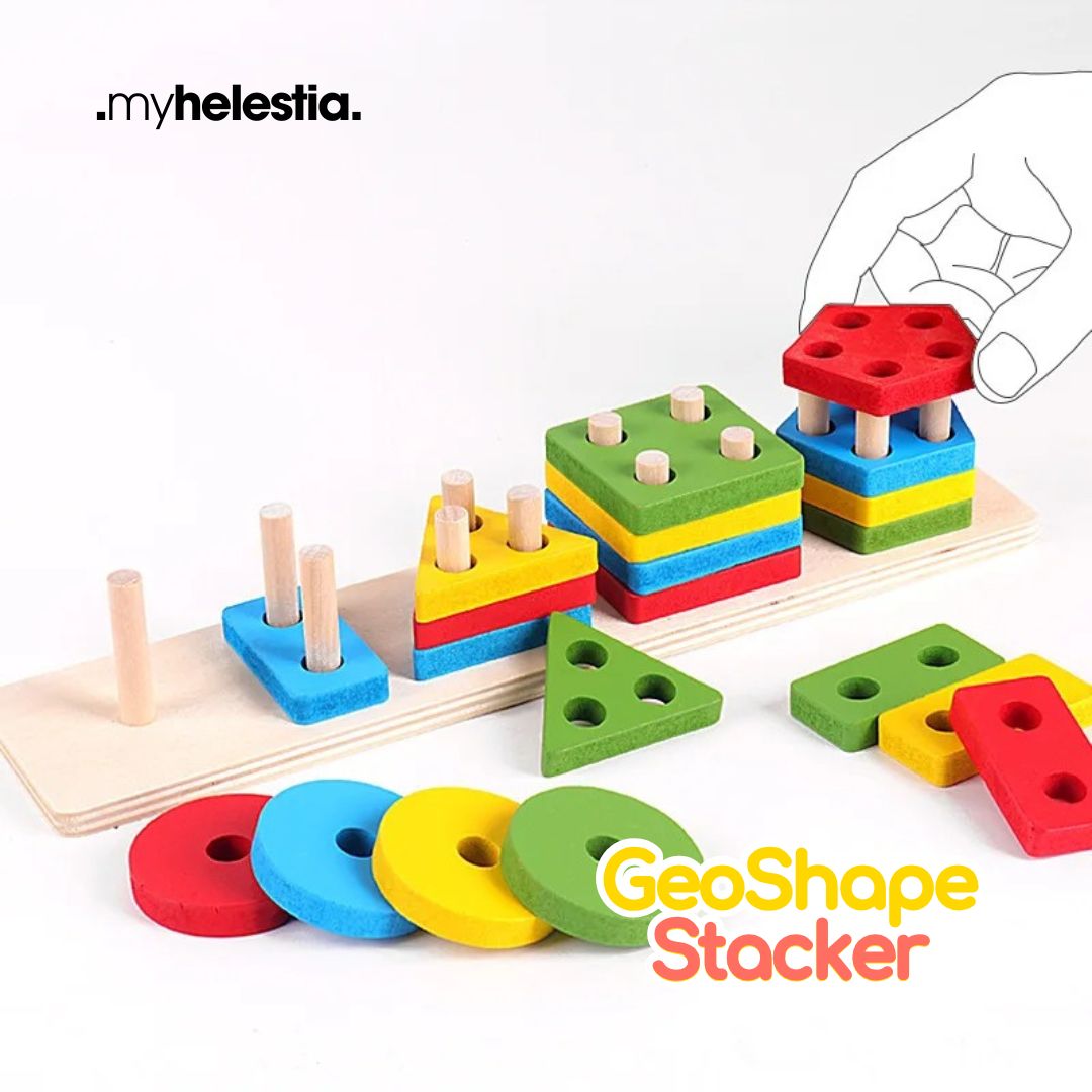 illustration of someone playing with GeoShape Stacker myHelestia