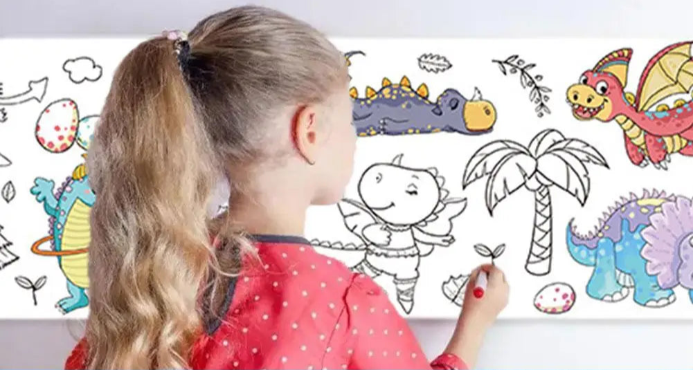 child playing with Giant Graffiti Art Roll