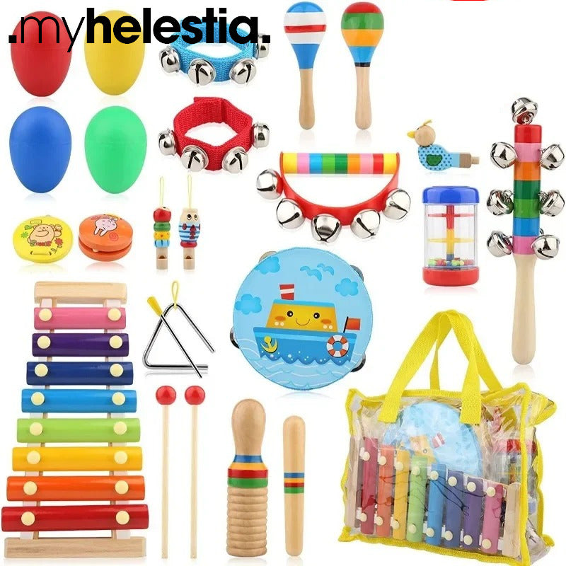 Display of items in the musical toy kit