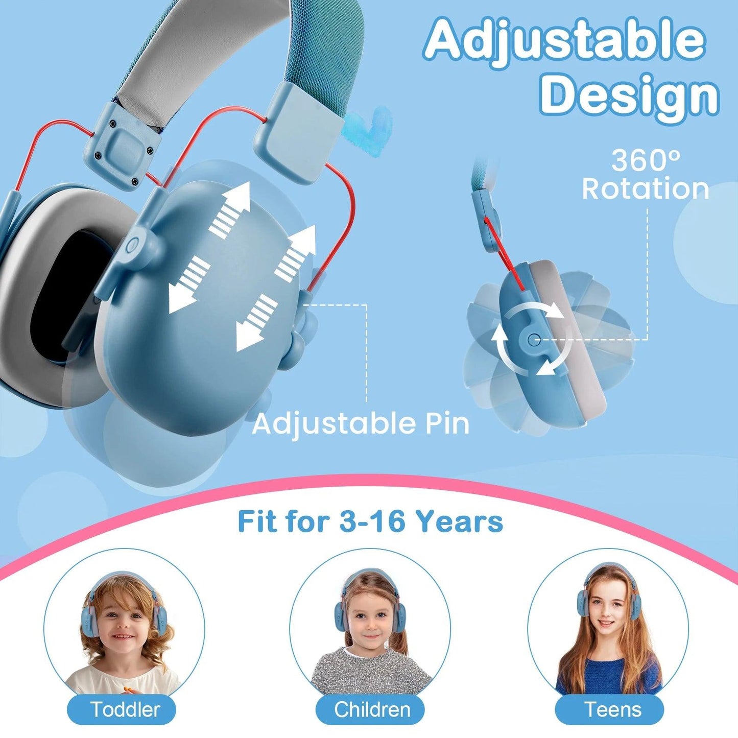 sizes and who it fits KidComfort Noise-Blocking Earmuffs myHelestia