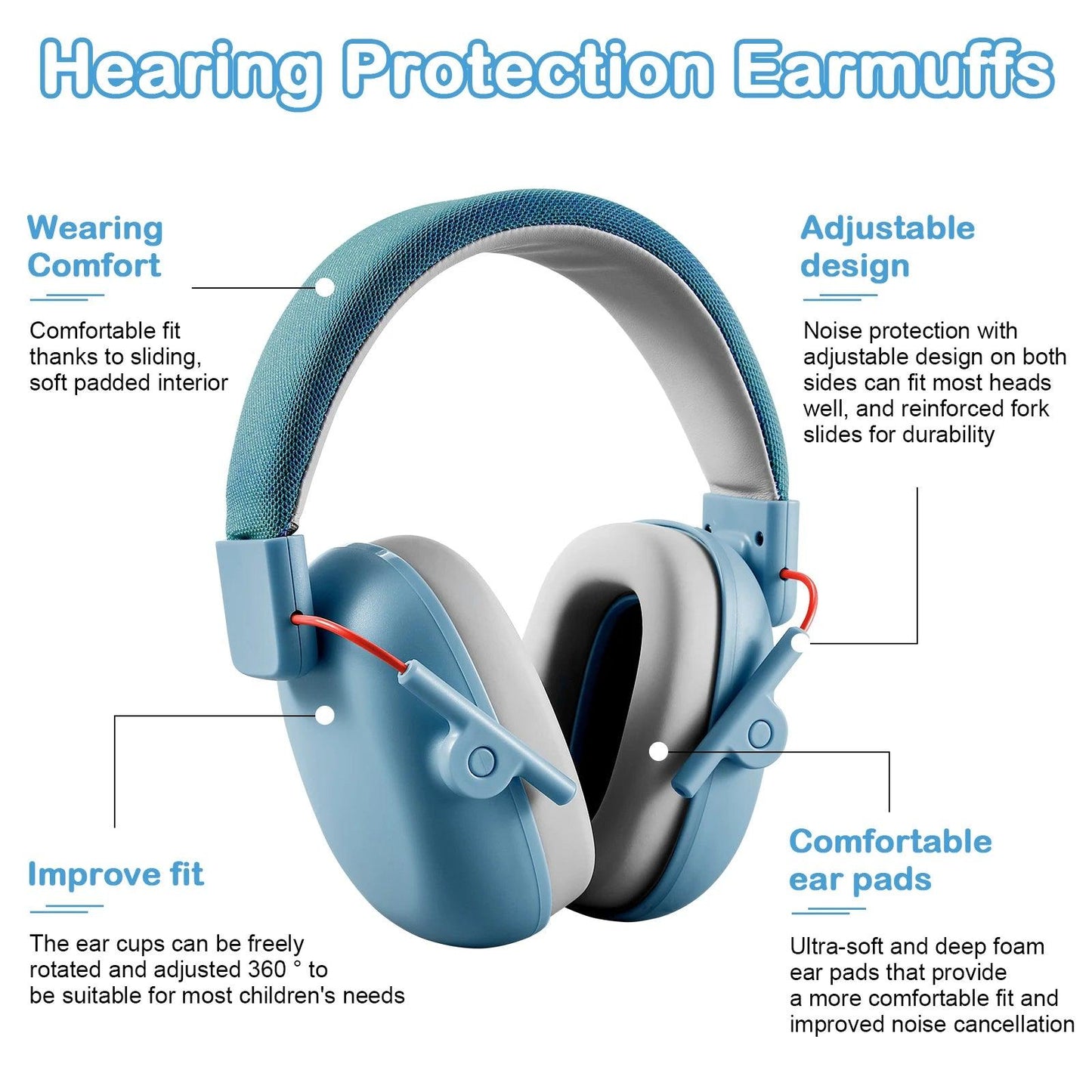 features KidComfort Noise-Blocking Earmuffs myHelestia