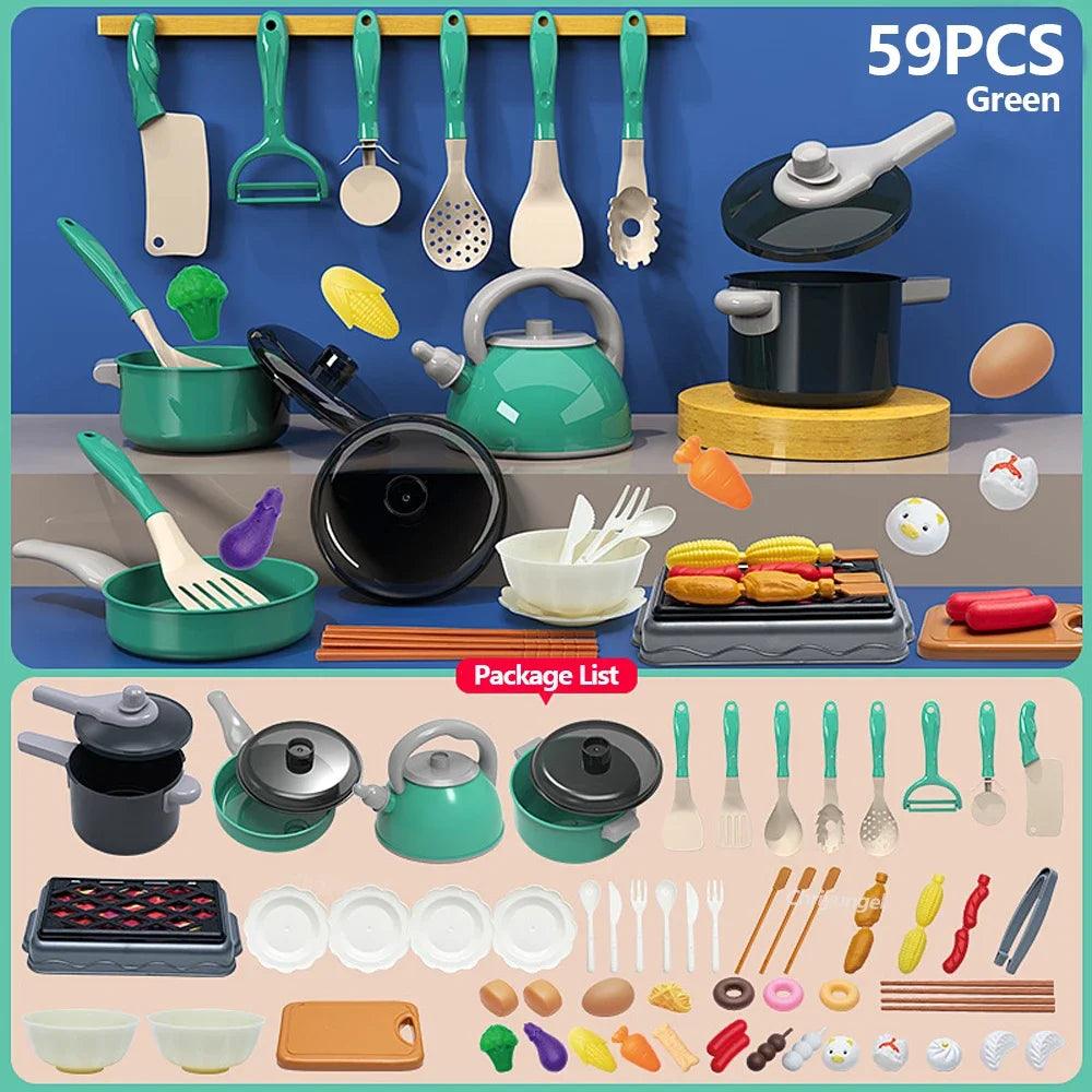 59PCS-Green Mini MasterChef Kitchen Playset myHelestia