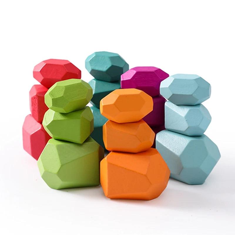 18-pcs-CHINA Colorful Montessori Balance Stones myHelestia