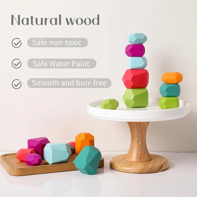 Colorful Montessori Balance Stones myHelestia