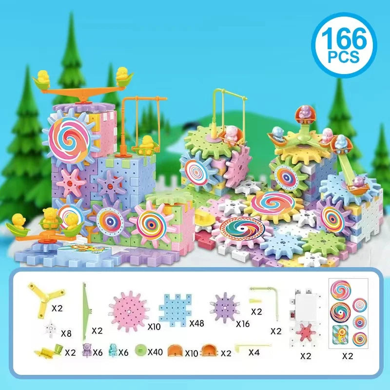 SpinTastic Building Kit 166 pieces content