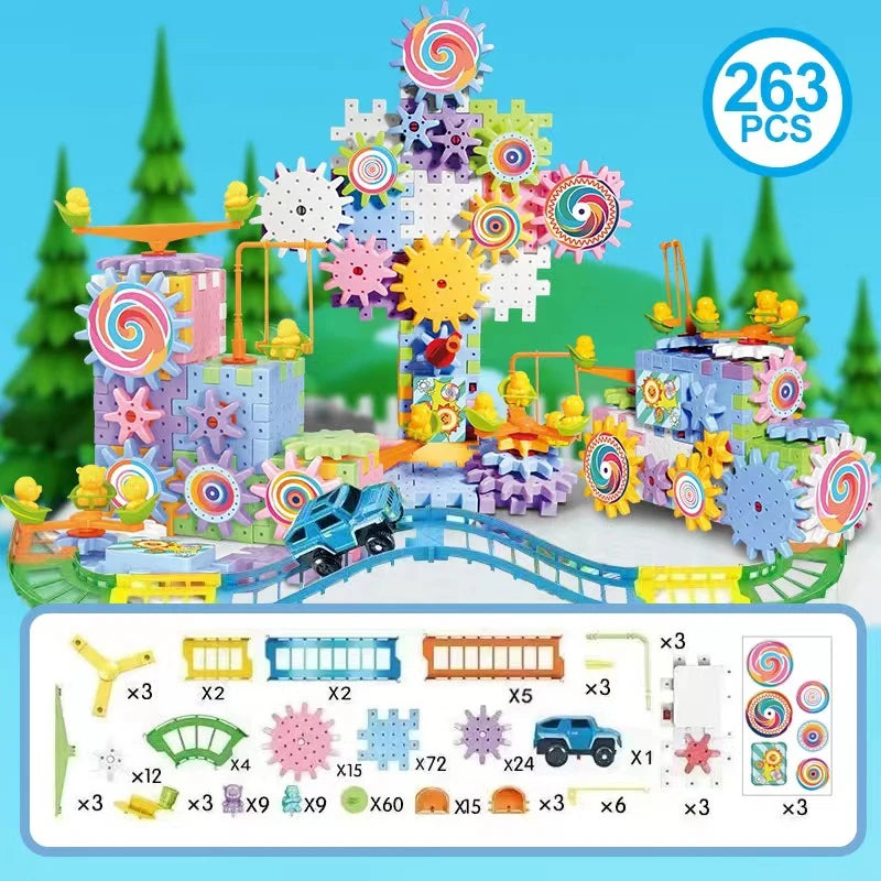 SpinTastic Building Kit 263 pieces content