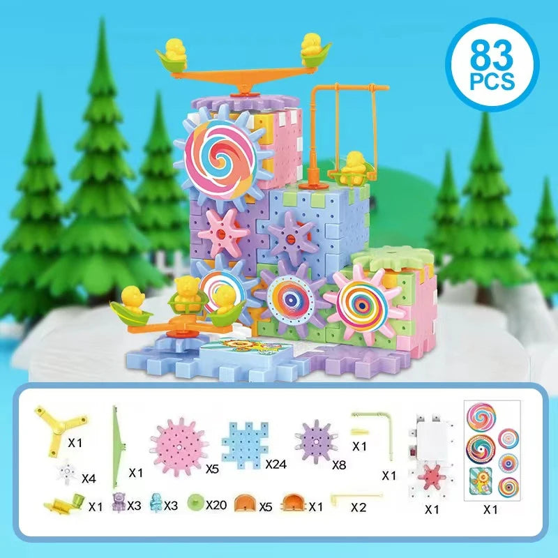 SpinTastic Building Kit 83 pieces content