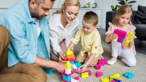 family playing
