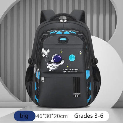 SpaceRider Onyx model of the AstroVoyager Waterproof Backpack for boys in school age of 7-13 - myHelestia