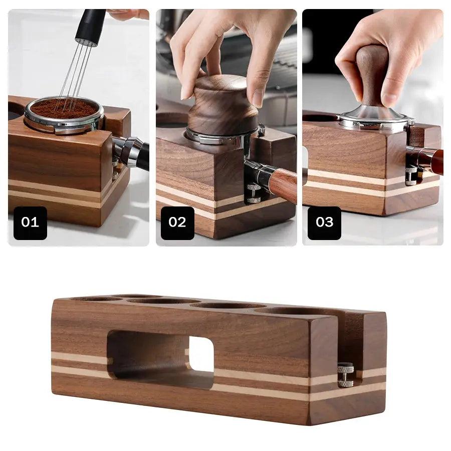 BaristaCraft Walnut & Beech Wood Coffee Holder My Helestia 