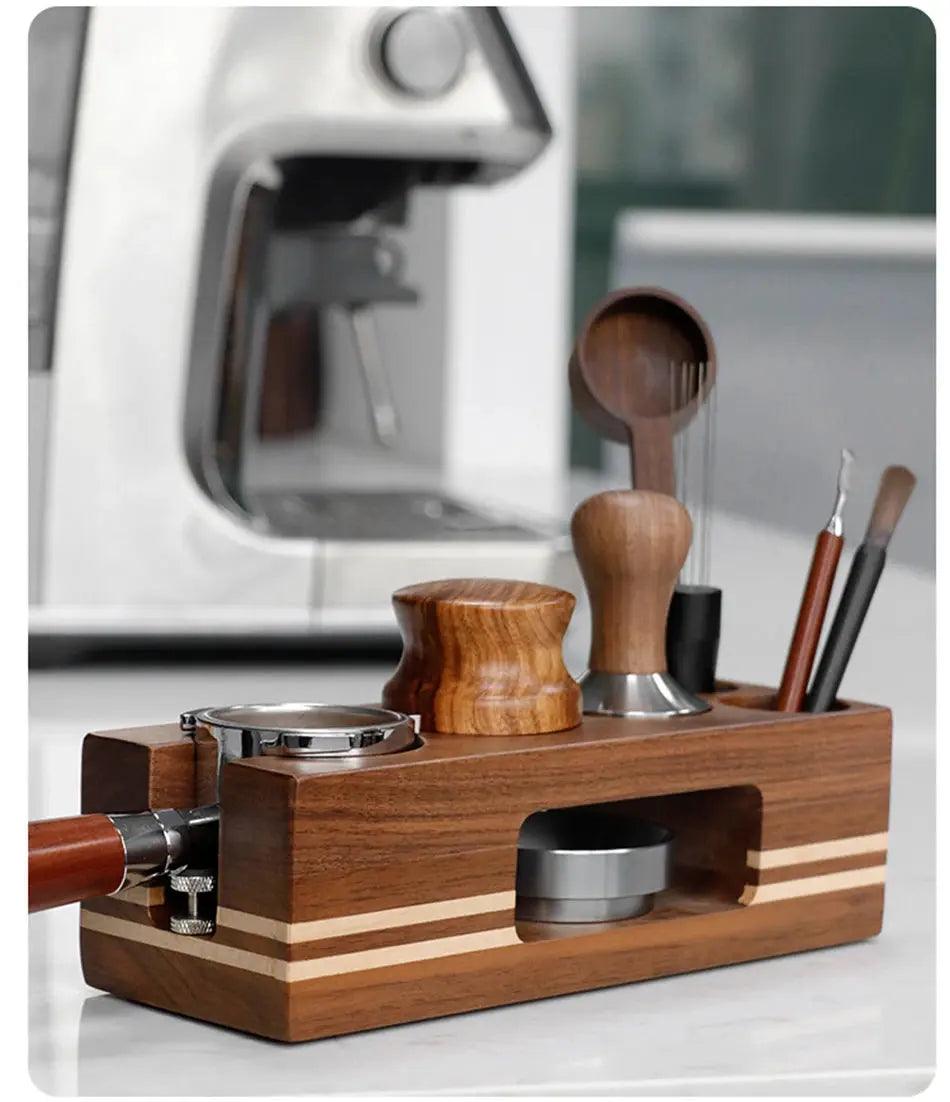 BaristaCraft Walnut & Beech Wood Coffee Holder My Helestia 