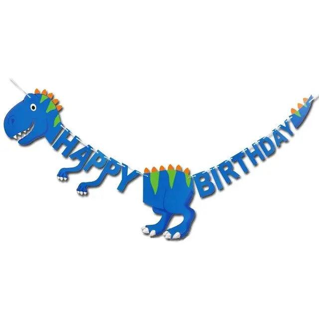 Blue-Dino-Birthday-Banner Dino Party Deluxe Happy Birthday Banner My Helestia 