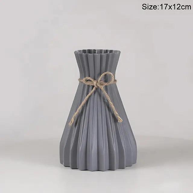 Nordic-Charm-Fluted-Vase-Gray Elegant and Modern Nordic Flower Vase My Helestia 