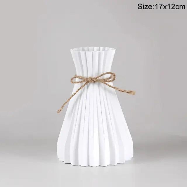 Nordic-Charm-Fluted-Vase-White Elegant and Modern Nordic Flower Vase My Helestia 