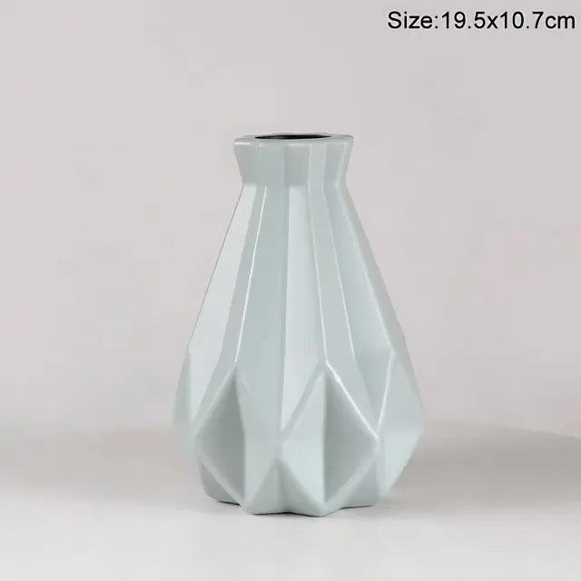 Nordic-Gem-Faceted-Vase-Light-Blue Elegant and Modern Nordic Flower Vase My Helestia 