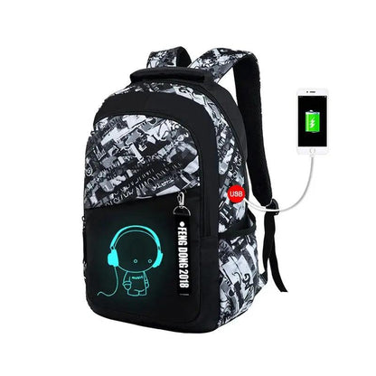 Main bag of the GlowMate Urban Stealth model of the GlowMate Kids Schoolbag for boys in school - myHelestia