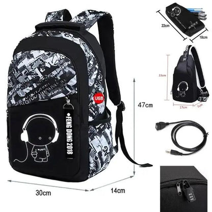 Sizes GlowMate Kids Schoolbag for boys in school - myHelestia