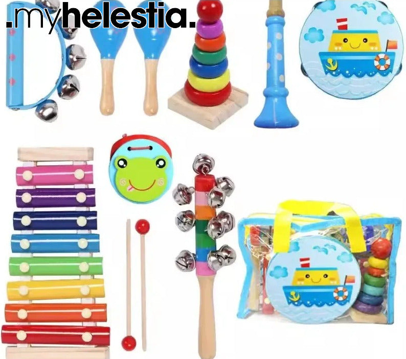Display of items in the musical toy kit
