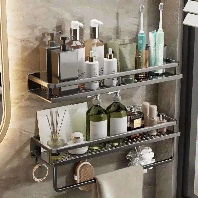 Luxe Brushed Gold Bathroom Shelf My Helestia 