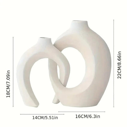 Modern Hollow Ceramic Vase Set for Elegant Home Décor My Helestia 