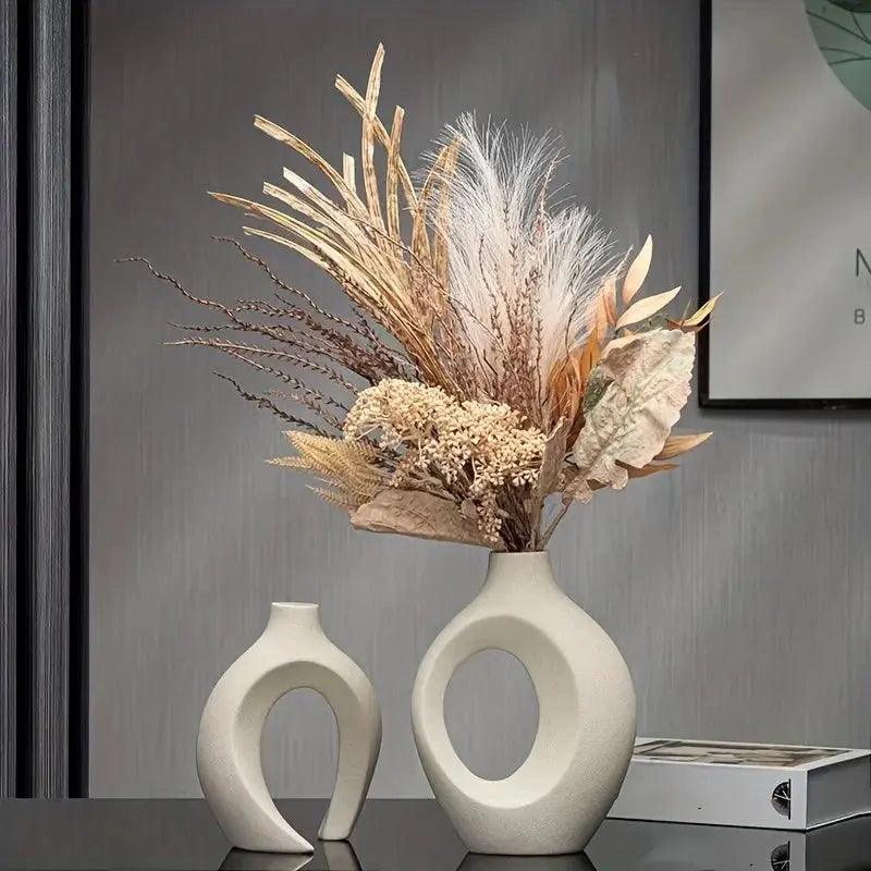 Modern Hollow Ceramic Vase Set for Elegant Home Décor My Helestia 