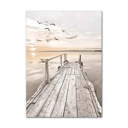 Bohemian Sunset Dock with Nordic Modern style Wall Art Decor | MyHelestia