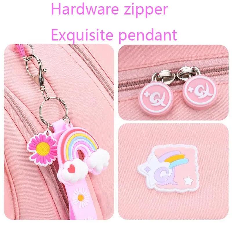Charms of the Rainbow Macaron Backpack for girls in school - myHelestia