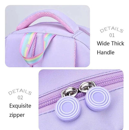 Details of the Rainbow Macaron Backpack for girls in school - myHelestia