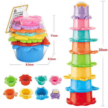 8PCS-boat Ocean Fun Stack Cups Tower myHelestia 