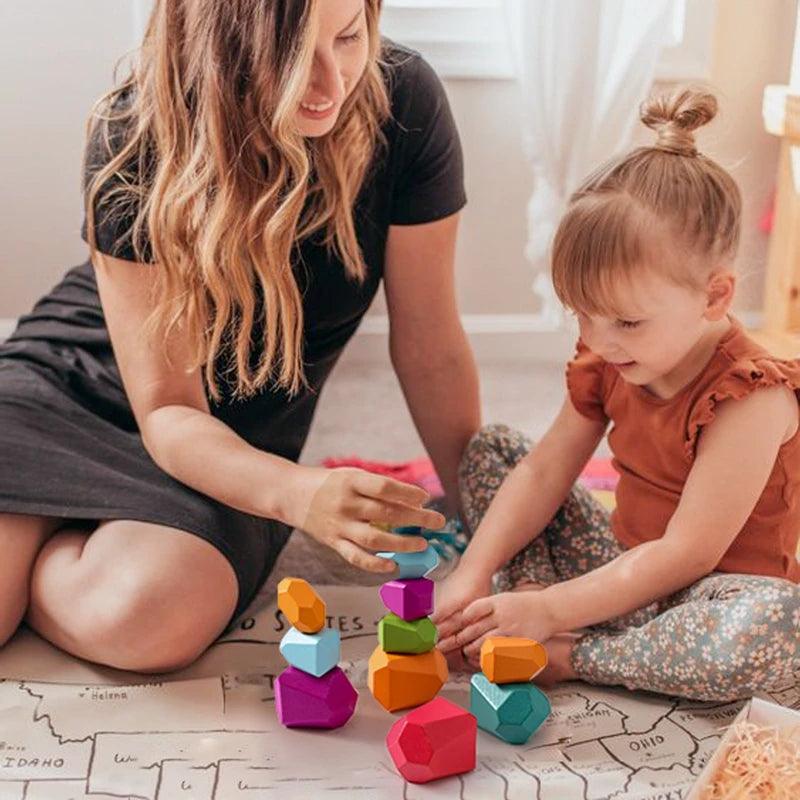 Colorful Montessori Balance Stones myHelestia 