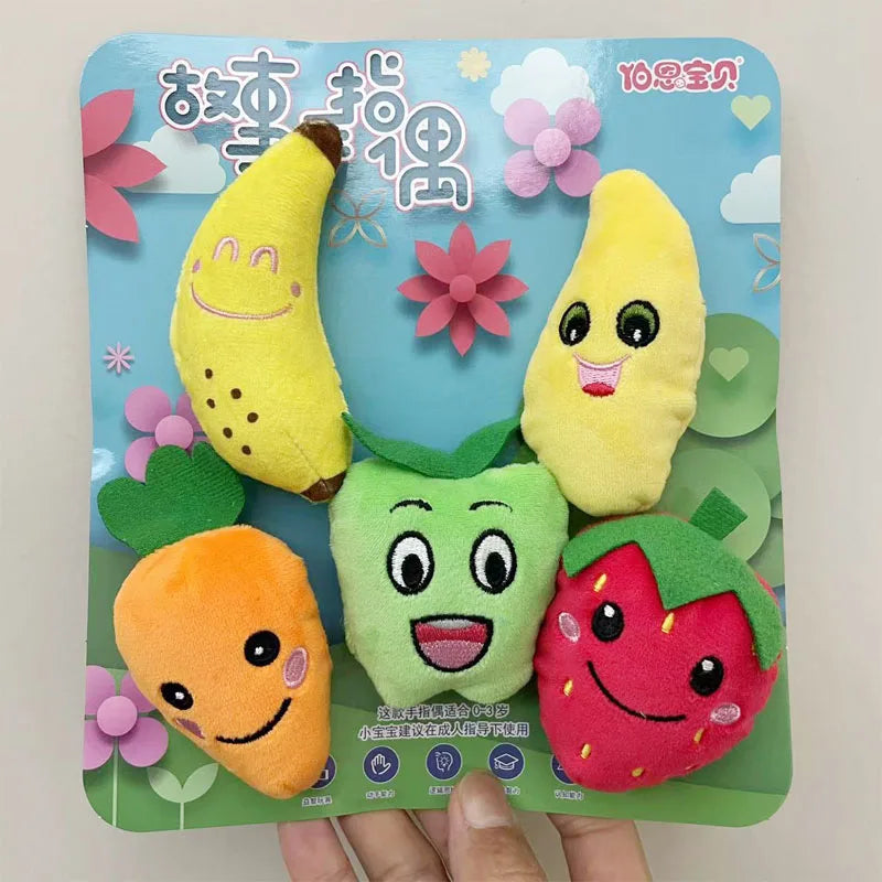 Fruit-B-5pcs-Animal-CHINA StoryTime Animal Friends Finger Puppets myHelestia 