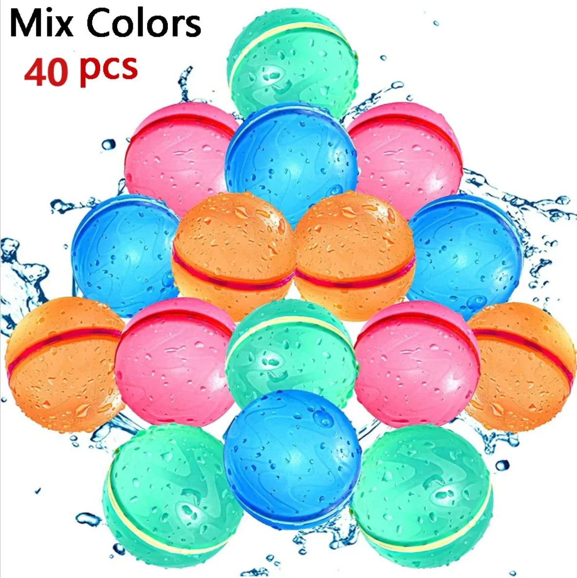 40PCS HydroSplash Reusable Water Balloons myHelestia 