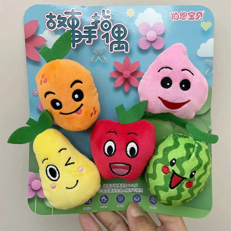 Fruit-A-5pcs-Animal-CHINA StoryTime Animal Friends Finger Puppets myHelestia 