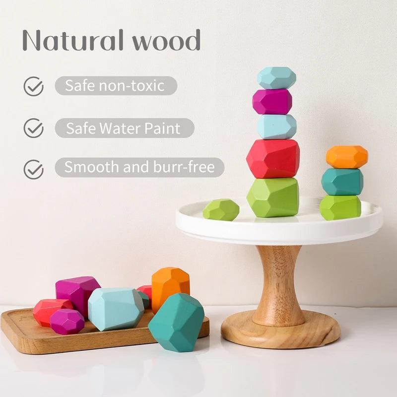 Colorful Montessori Balance Stones myHelestia 